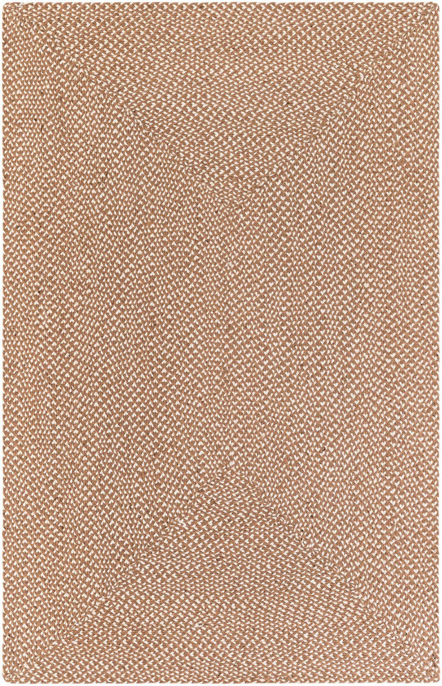 Light Brown 5' 1 x 8' Tweed Braided Jute Rectangle Area Rug 100% All Natural Jute Hand Braided in India Carpet for Unique Luxury Home Interiors for Sale at Rug Engine