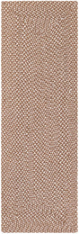 Light Brown 2' x 6' 1 Tweed Braided Jute Runner Rug