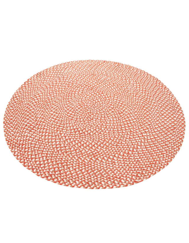 Rust Red 3' 1 x 3' 1 Tweed Braided Jute Round Area Rug