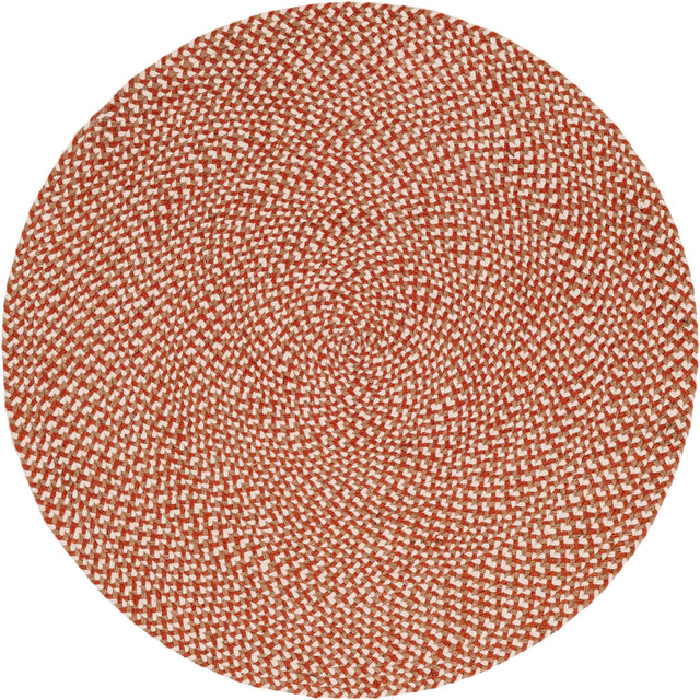Rust Red 3' 1 x 3' 1 Tweed Braided Jute Round Area Rug