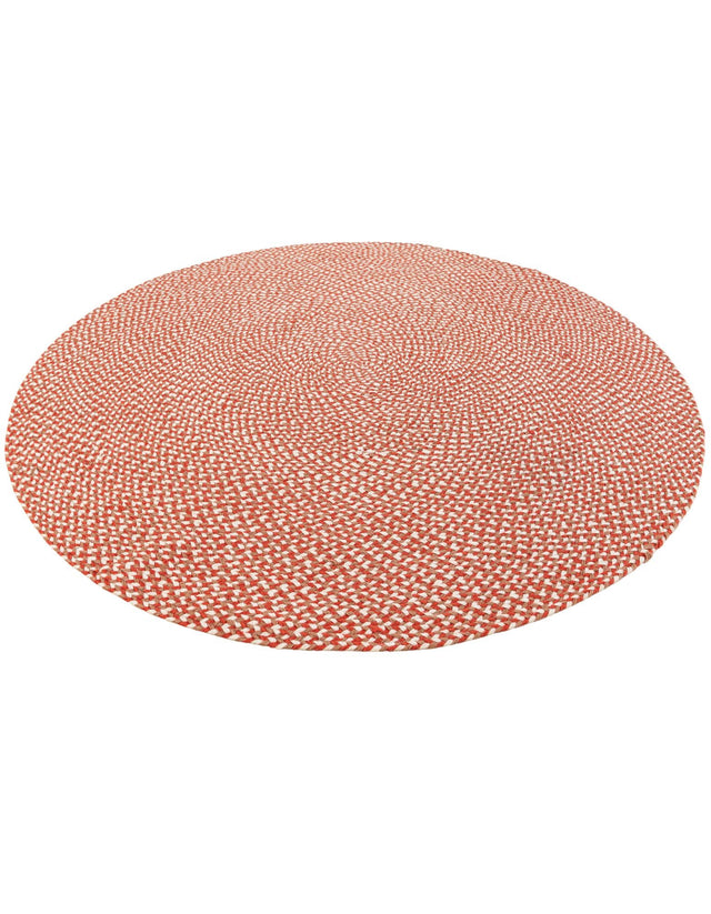 Rust Red 5' 1 x 5' 1 Tweed Braided Jute Round Area Rug 100% All Natural Jute Hand Braided in India Carpet for Unique Luxury Home Interiors for Sale at Rug Engine