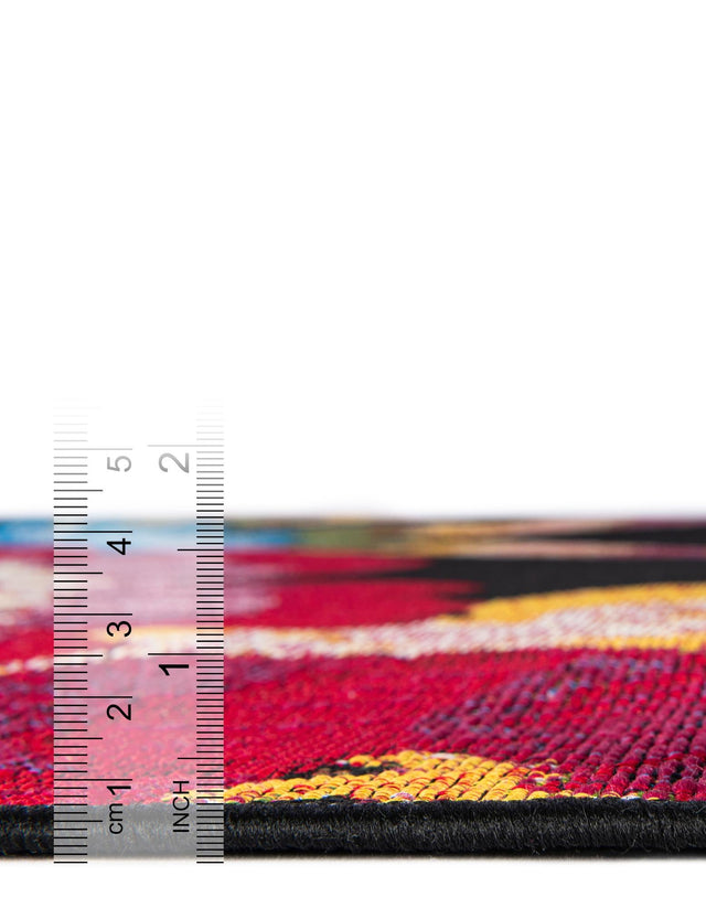 Multicolor 3' 1 x 3' 1 Outdoor Botanical Round Area Rug Weather Resistant for Patio, Deck, Terrace, Balcony, Porch Polypropylene Garden Floral Tropical Carpet for Sale at Rug Engine