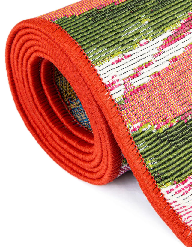 Coral 5' 1 x 5' 1 Outdoor Botanical Round Area Rug Weather Resistant for Patio, Deck, Terrace, Balcony, Porch Polypropylene Garden Floral Tropical Carpet for Sale at Rug Engine