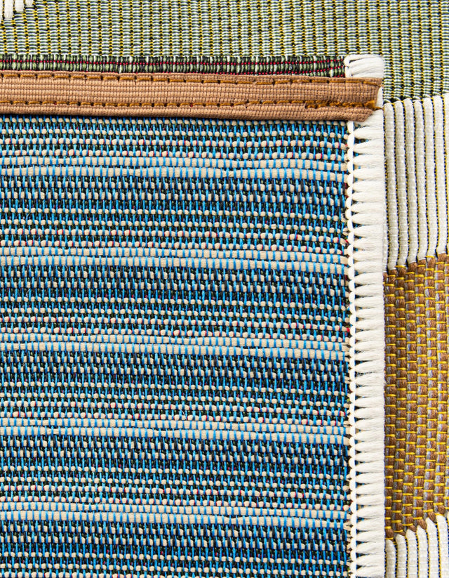 Multicolor 2' x 6' 1 Outdoor Modern Runner Area Rug Weather Resistant for Patio, Deck, Terrace, Balcony, Porch 100% Polypropylene Modern Outside Carpet for Sale at Rug Engine