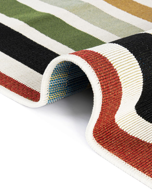 Multicolor 2' x 6' 1 Outdoor Modern Runner Area Rug Weather Resistant for Patio, Deck, Terrace, Balcony, Porch 100% Polypropylene Modern Outside Carpet for Sale at Rug Engine