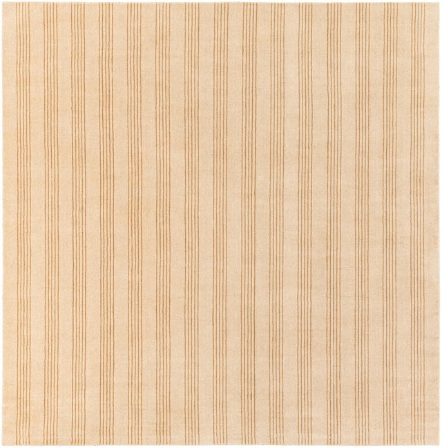 Beige 7' 10 x 7' 10 Jill Zarin Striped Wool Square Area Rug 80% Wool & 20% Cotton Hand Made Luxury All Natural Carpet for Interior Design for Sale at Rug Engine