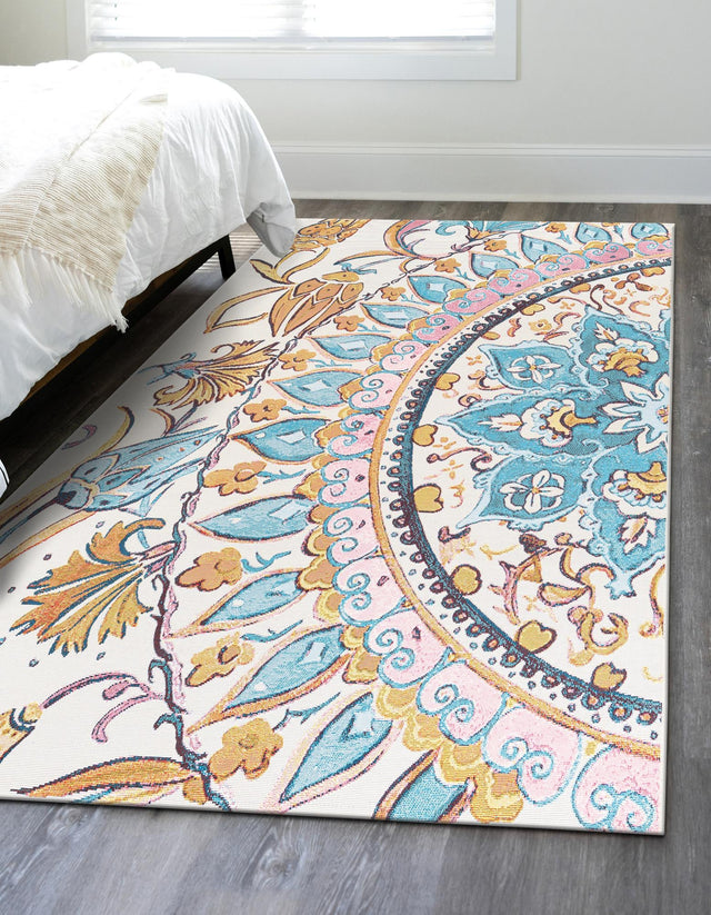 Multicolor 2' x 3' 1 Outdoor Traditional Rectangle Area Rug Weather Resistant for Patio, Deck, Terrace, Balcony, Porch Classical Design Outside Carpet for Sale at Rug Engine