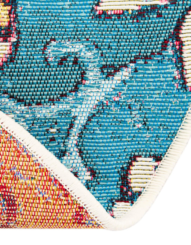 Multicolor 3' 1 x 3' 1 Outdoor Traditional Round Area Rug Weather Resistant for Patio, Deck, Terrace, Balcony, Porch Classical Design Outside Carpet for Sale at Rug Engine
