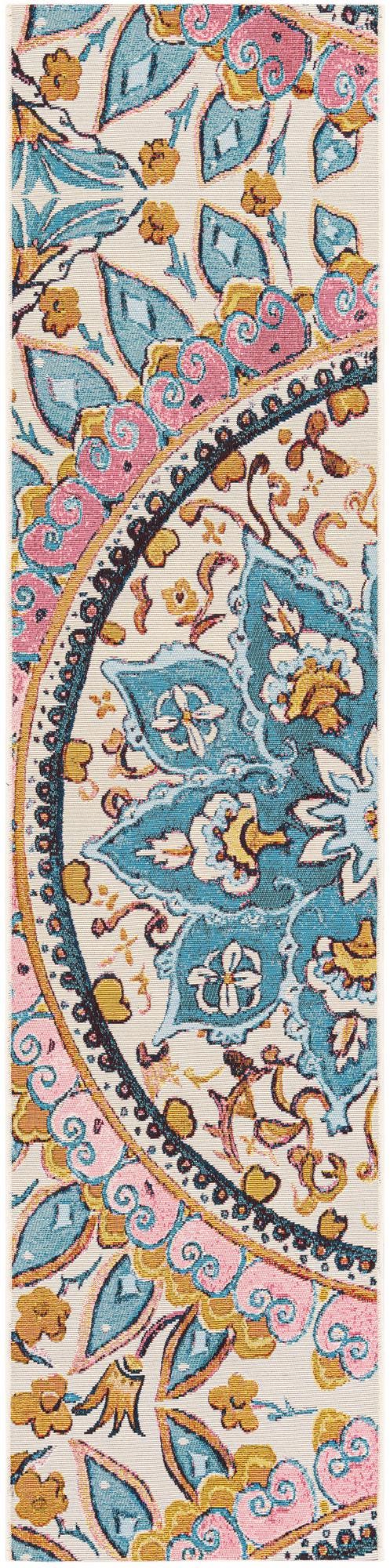 Multicolor 2' x 8' Outdoor Traditional Runner Area Rug Weather Resistant for Patio, Deck, Terrace, Balcony, Porch Classical Design Outside Carpet for Sale at Rug Engine