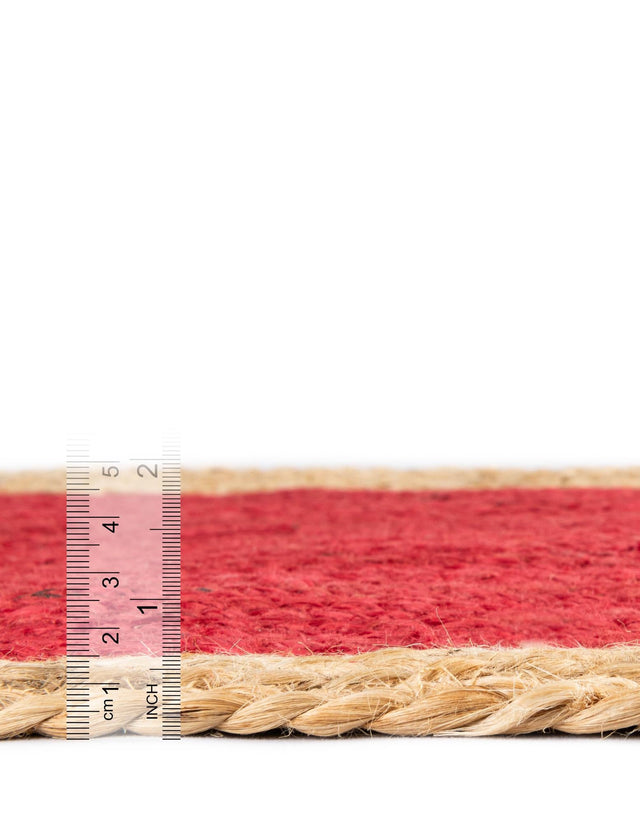 Red 8' x 8' Braided Jute Round Area Rug 100% Jute Hand Braided Natural Eco-Friendly Boho Style Carpet for Living Rooms Dining Office Space Dorms for Sale at Rug Engine