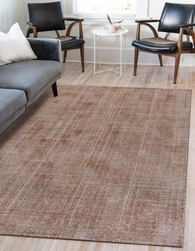 Mocha Brown 8' x 10' Jill Zarin English Manor Rectangle Area Rug 100% Premium Natural Wool Handwoven Carpet for Living Rooms, Office Space, Bedrooms, Dorms for Sale at Rug Engine