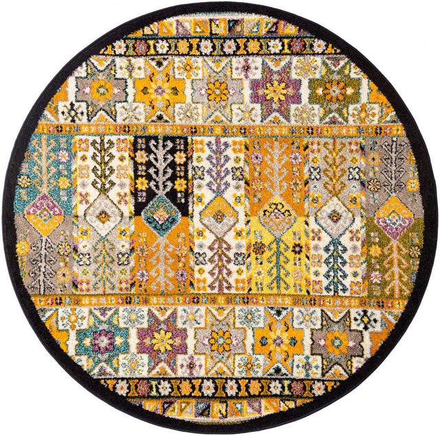 Multicolor 5' 3 x 5' 3 Penrose Round Area Rug