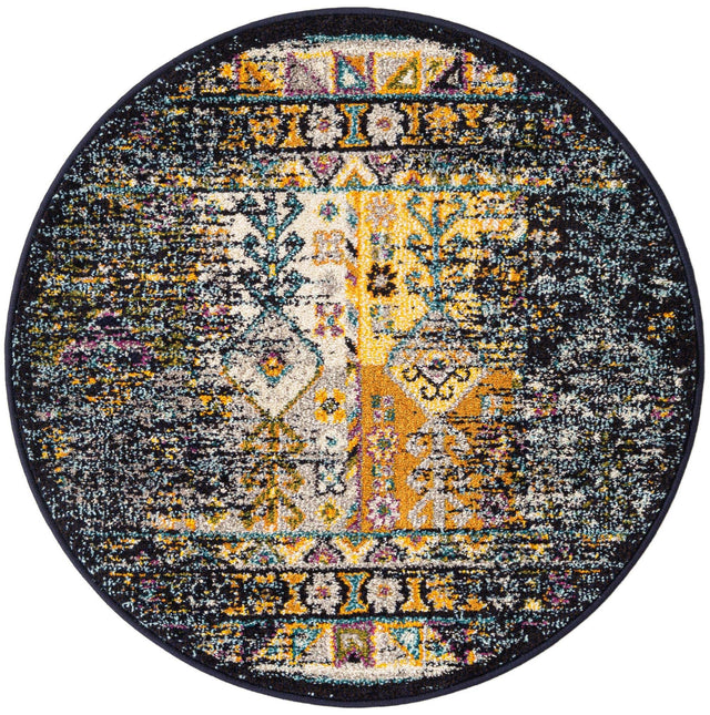 Navy Blue 3' 1 x 3' 1 Penrose Round Area Rug