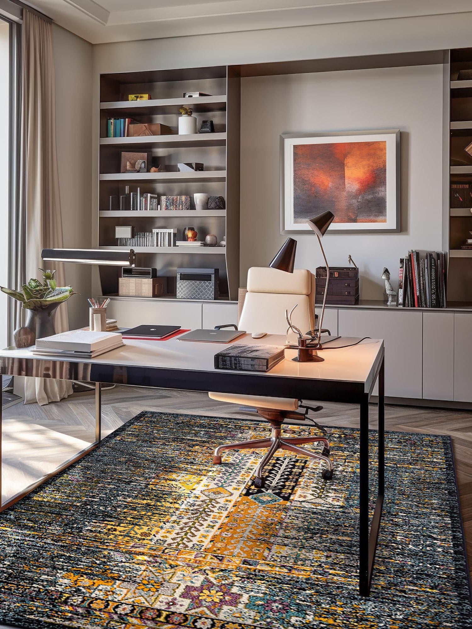 Navy Blue 6' 1 x 9' Penrose Rectangle Area Rug