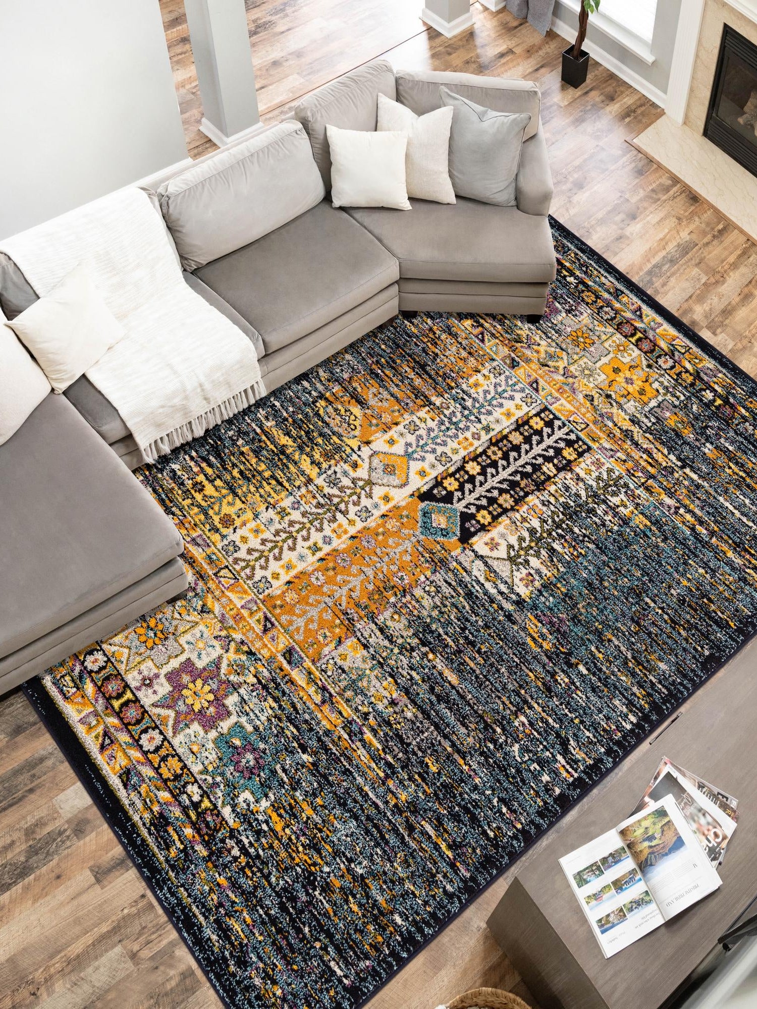Navy Blue 6' 1 x 9' Penrose Rectangle Area Rug