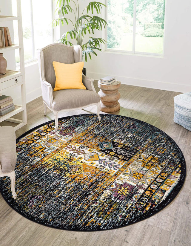 Navy Blue 5' 3 x 5' 3 Penrose Round Area Rug