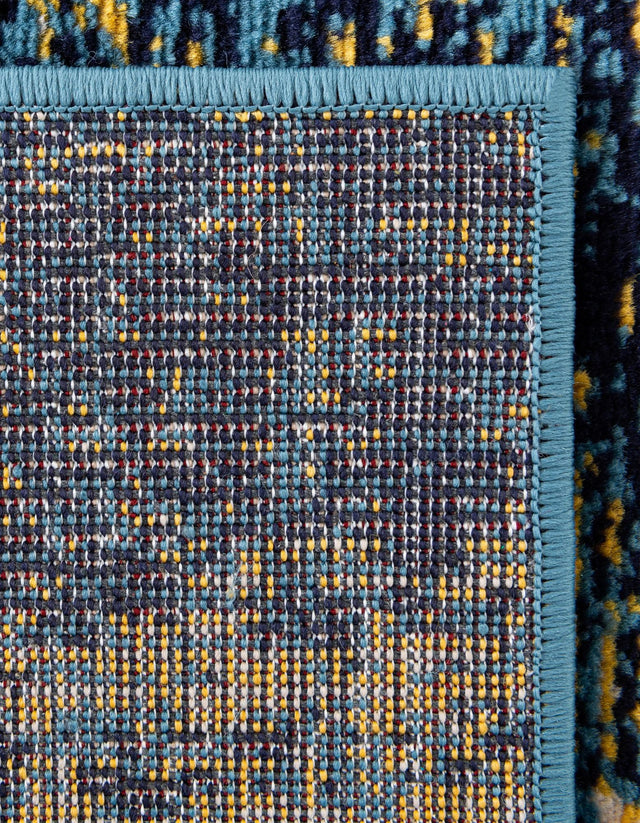 Navy Blue and Yellow 2' 7 x 10' Laguna Runner Area Rug 100% Polypropylene Modern Contemporary Carpet for Bedrooms, Living Room, Dining, Office for Sale at Rug Engine