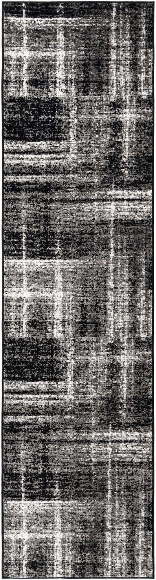 Black 2' 7 x 10' Laguna Runner Area Rug 100% Polypropylene Modern Contemporary Carpet for Bedrooms, Living Room, Dining, Office for Sale at Rug Engine