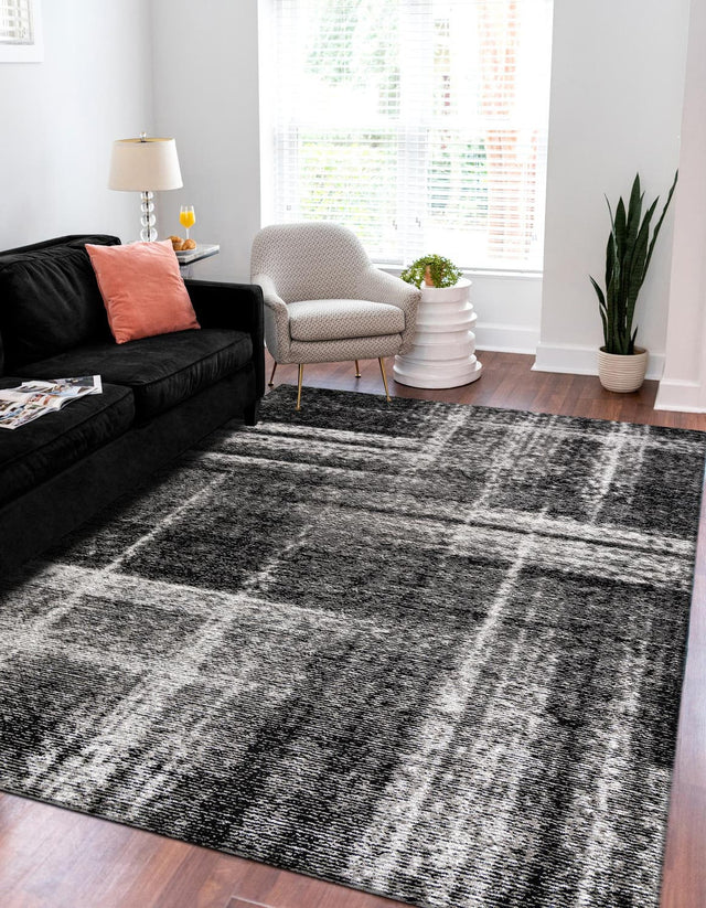 Black 10' x 14' 1 Laguna Rectangle Area Rug 100% Polypropylene Modern Contemporary Carpet for Bedrooms, Living Room, Dining, Office for Sale at Rug Engine