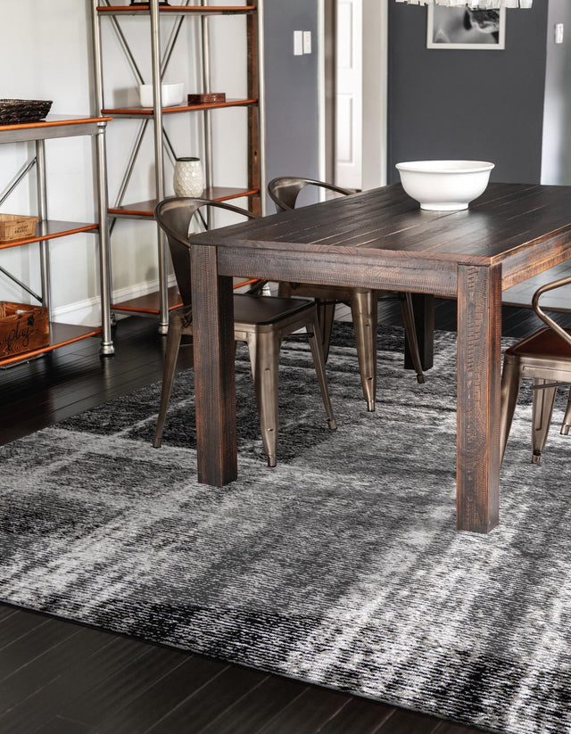 Black 10' x 14' 1 Laguna Rectangle Area Rug 100% Polypropylene Modern Contemporary Carpet for Bedrooms, Living Room, Dining, Office for Sale at Rug Engine