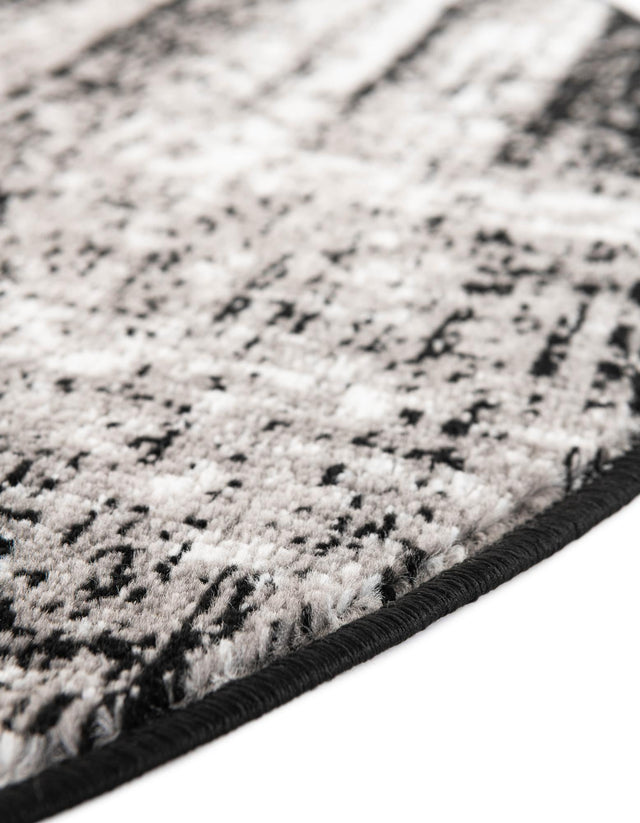 Black 7' 10 x 7' 10 Laguna Round Area Rug 100% Polypropylene Modern Contemporary Carpet for Bedrooms, Living Room, Dining, Office for Sale at Rug Engine