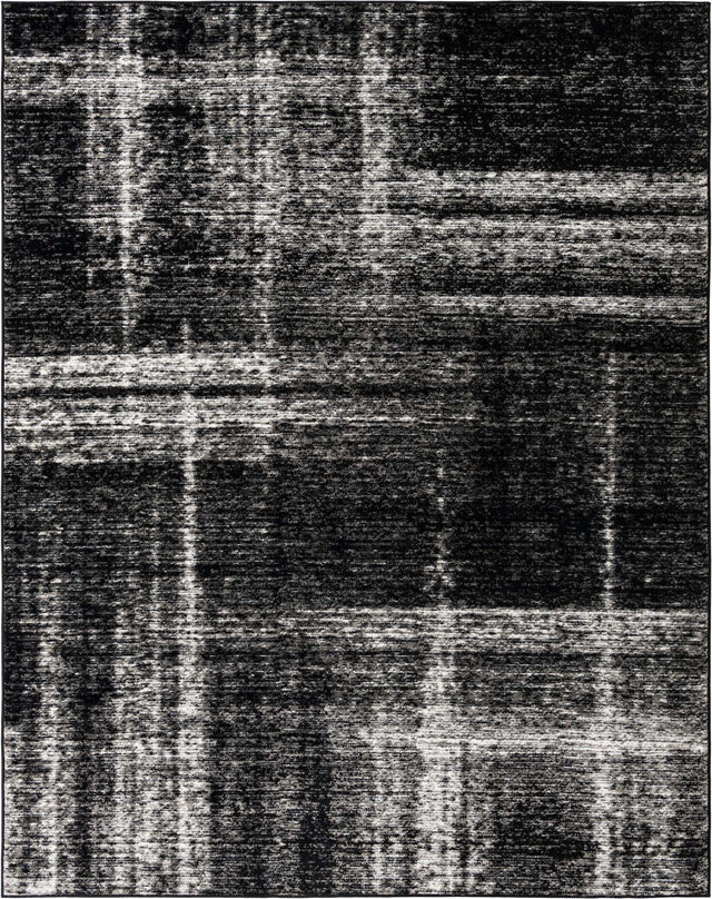Black 7' 10 x 10' Laguna Rectangle Area Rug 100% Polypropylene Modern Contemporary Carpet for Bedrooms, Living Room, Dining, Office for Sale at Rug Engine