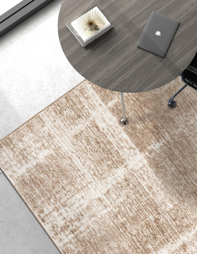 Beige 4' 1 x 6' 1 Laguna Rectangle Area Rug 100% Polypropylene Modern Contemporary Carpet for Bedrooms, Living Room, Dining, Office for Sale at Rug Engine