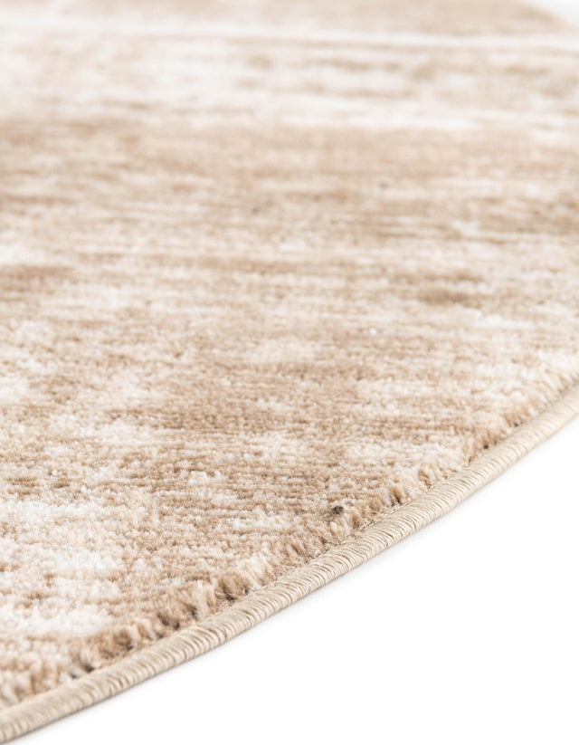 Beige 5' 3 x 5' 3 Laguna Round Area Rug 100% Polypropylene Modern Contemporary Carpet for Bedrooms, Living Room, Dining, Office for Sale at Rug Engine