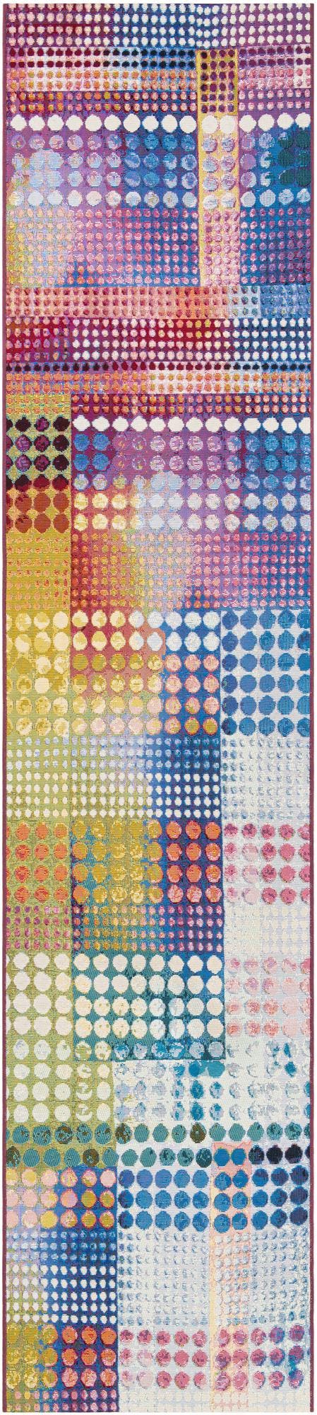 Multicolor 2' 7 x 12' Outdoor Modern Runner Area Rug Weather Resistant for Patio, Deck, Terrace, Balcony, Porch 100% Polypropylene Modern Outside Carpet for Sale at Rug Engine