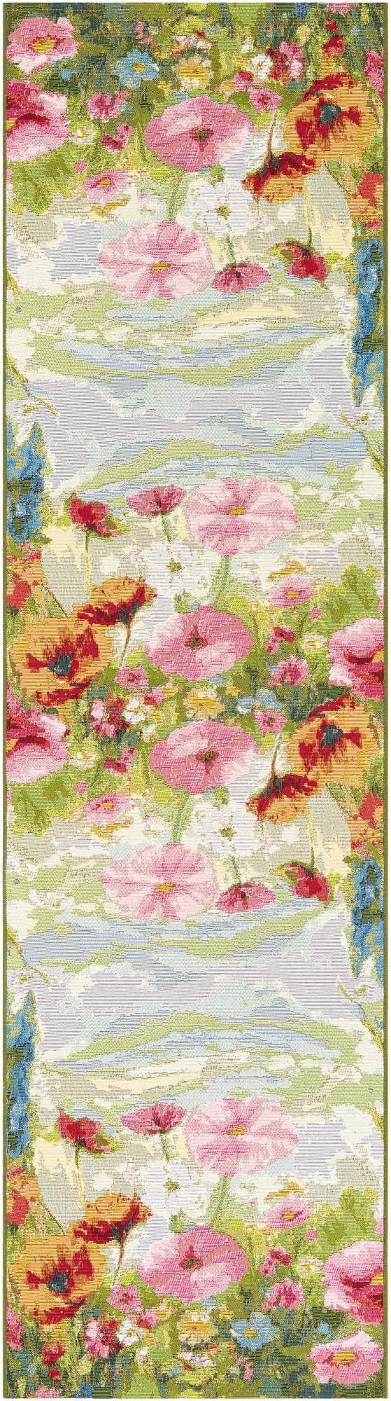 Multicolor 2' 7 x 10' Outdoor Botanical Runner Area Rug Weather Resistant for Patio, Deck, Terrace, Balcony, Porch Polypropylene Garden Floral Tropical Carpet for Sale at Rug Engine