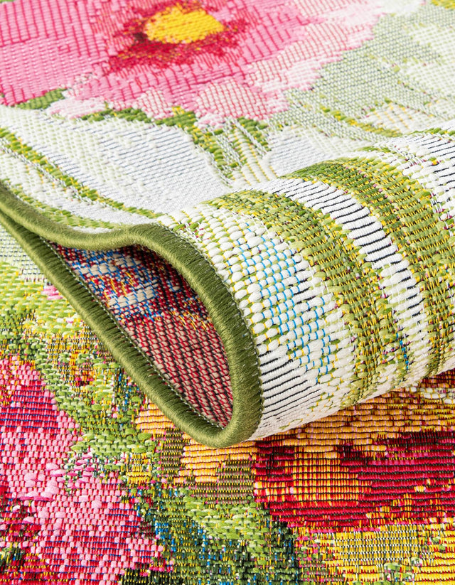 Multicolor 9' x 12' Outdoor Botanical Rectangle Area Rug Weather Resistant for Patio, Deck, Terrace, Balcony, Porch Polypropylene Garden Floral Tropical Carpet for Sale at Rug Engine
