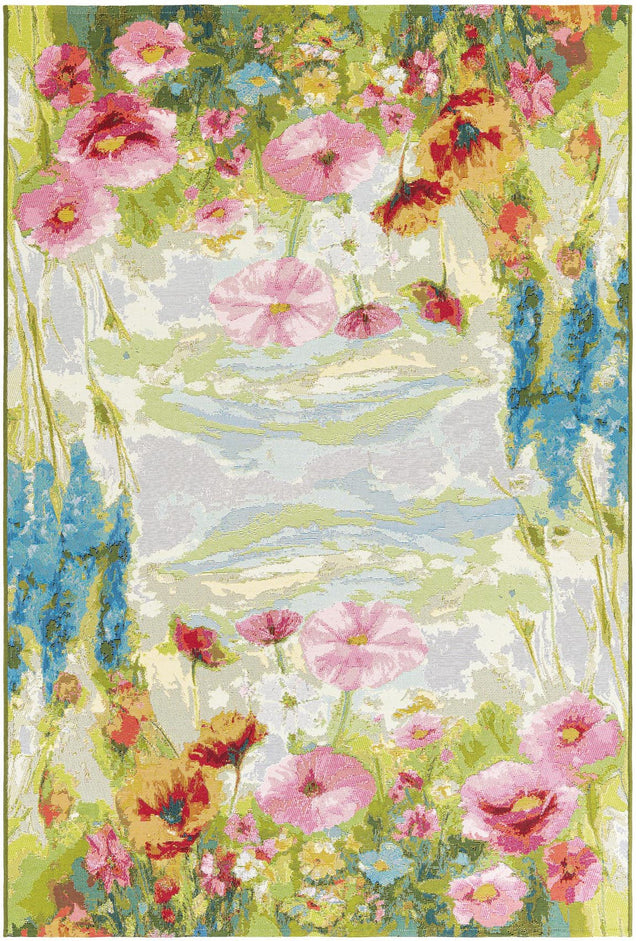 Multicolor 5' 1 x 8' Outdoor Botanical Rectangle Area Rug Weather Resistant for Patio, Deck, Terrace, Balcony, Porch Polypropylene Garden Floral Tropical Carpet for Sale at Rug Engine