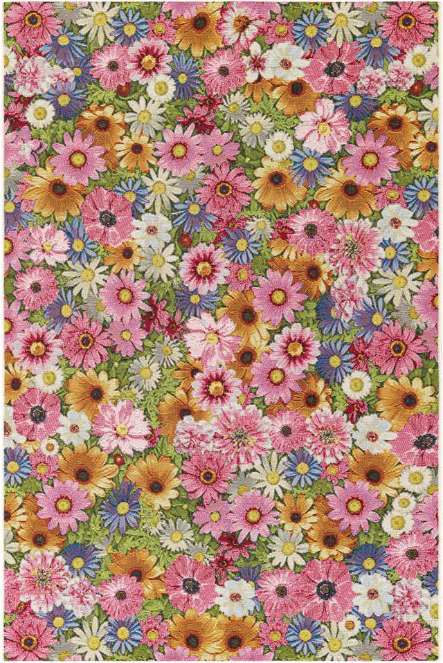 Multicolor 4' 1 x 6' 1 Outdoor Botanical Rectangle Area Rug Weather Resistant for Patio, Deck, Terrace, Balcony, Porch Polypropylene Garden Floral Tropical Carpet for Sale at Rug Engine