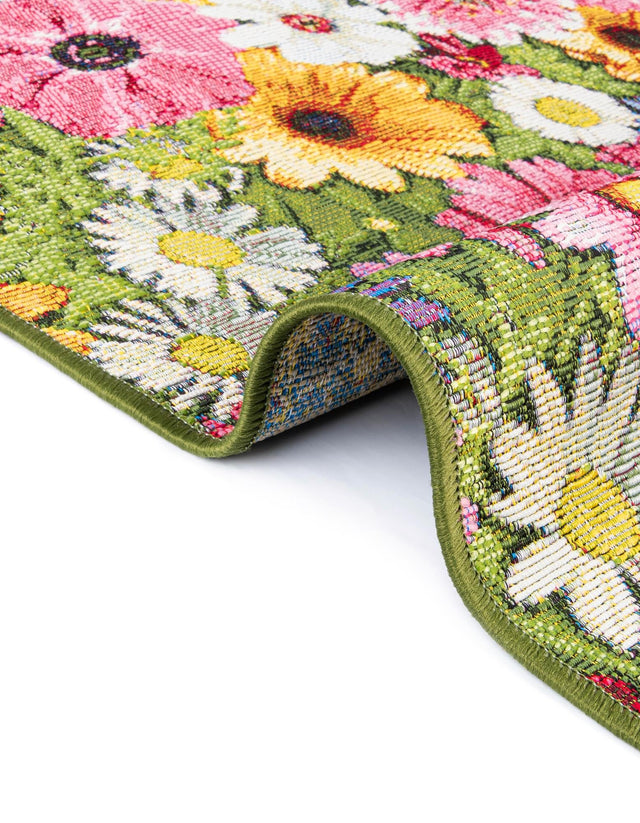 Multicolor 8' x 10' Outdoor Botanical Rectangle Area Rug Weather Resistant for Patio, Deck, Terrace, Balcony, Porch Polypropylene Garden Floral Tropical Carpet for Sale at Rug Engine