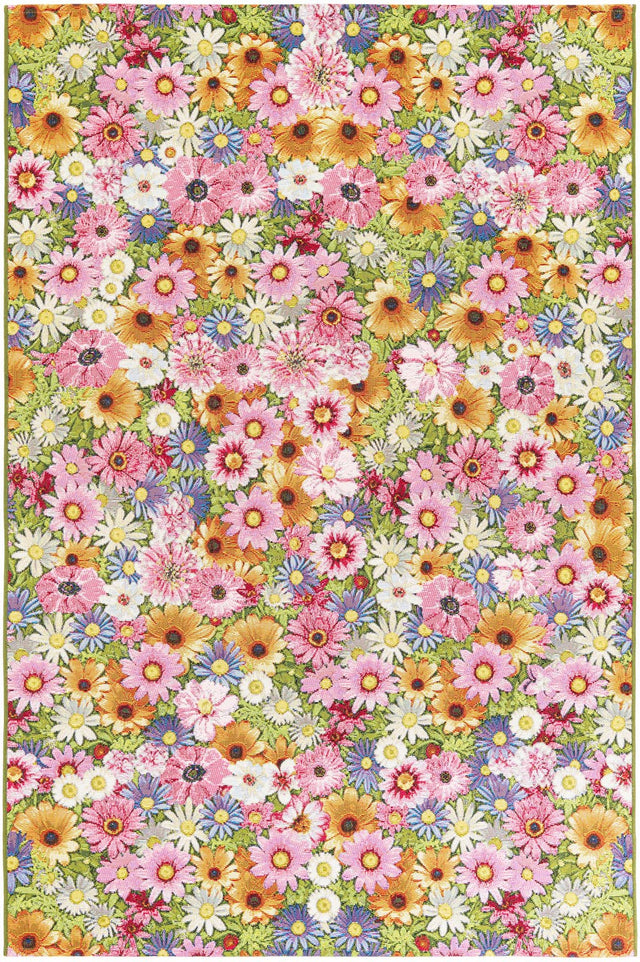 Multicolor 5' 1 x 8' Outdoor Botanical Rectangle Area Rug Weather Resistant for Patio, Deck, Terrace, Balcony, Porch Polypropylene Garden Floral Tropical Carpet for Sale at Rug Engine