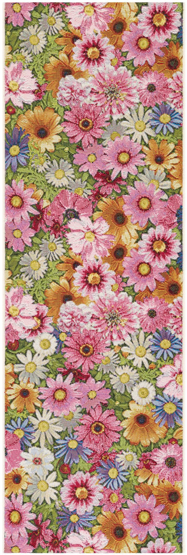 Multicolor 2' x 6' 1 Outdoor Botanical Runner Area Rug Weather Resistant for Patio, Deck, Terrace, Balcony, Porch Polypropylene Garden Floral Tropical Carpet for Sale at Rug Engine