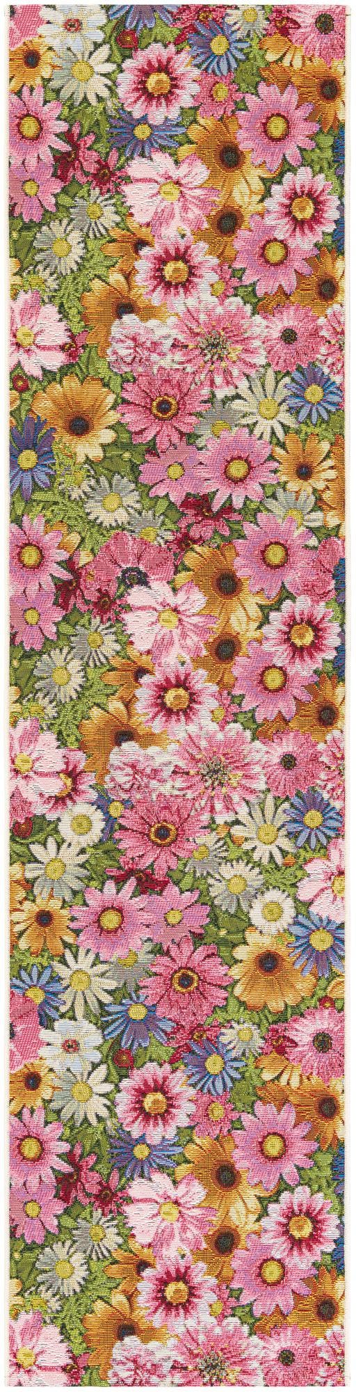 Multicolor 2' x 8' Outdoor Botanical Runner Area Rug Weather Resistant for Patio, Deck, Terrace, Balcony, Porch Polypropylene Garden Floral Tropical Carpet for Sale at Rug Engine