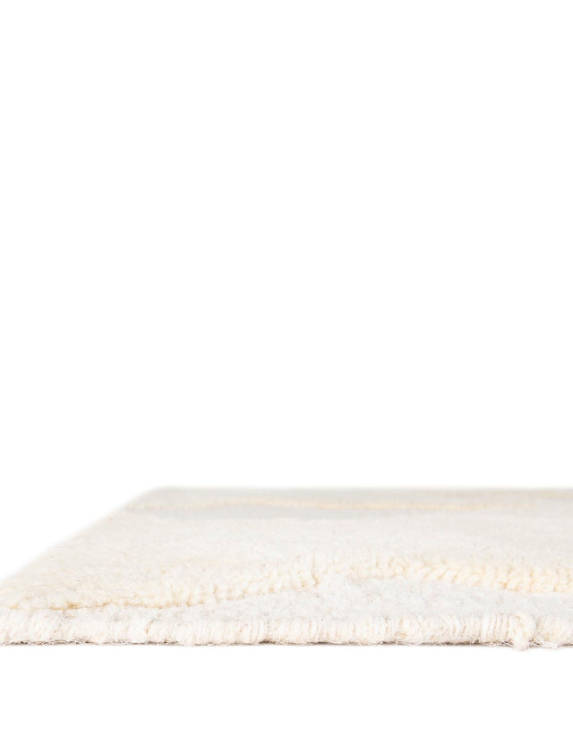 Ivory 2' x 3' 1 Lattice Wool Rectangle Area Rug All Natural Hand Woven Geometric Wool Carpet for Living, Dining, Office, Dorm Room Indoor Decor for Sale at Rug Engine