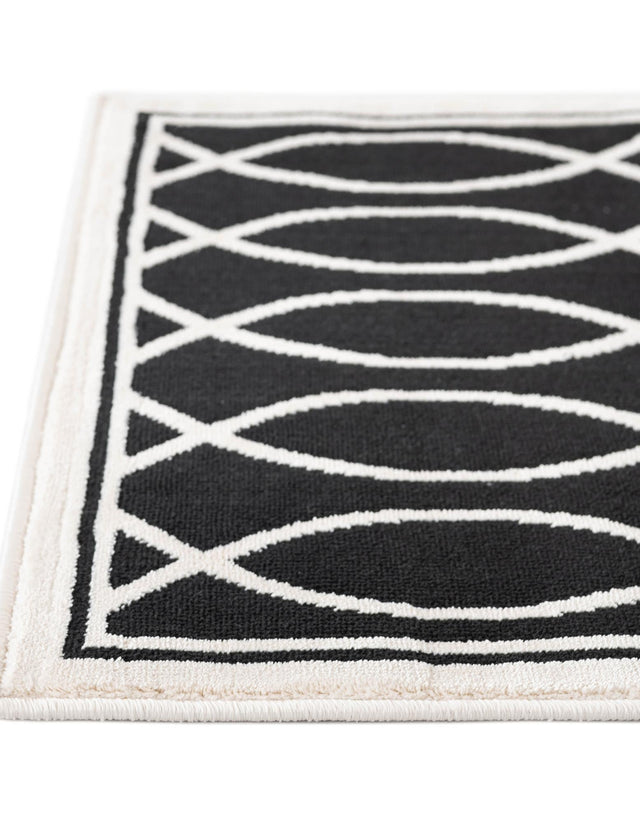 Black and White 9' 10 x 12' Milano Rectangle Area Rug 100% Polyester with Cotton Backing Modern Contemporary Carpet for Home Decor Interior Design for Sale at Rug Engine
