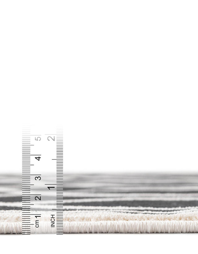 Black and White 2' 3 x 6' 1 Milano Runner Area Rug 100% Polyester with Cotton Backing Modern Contemporary Carpet for Home Decor Interior Design for Sale at Rug Engine