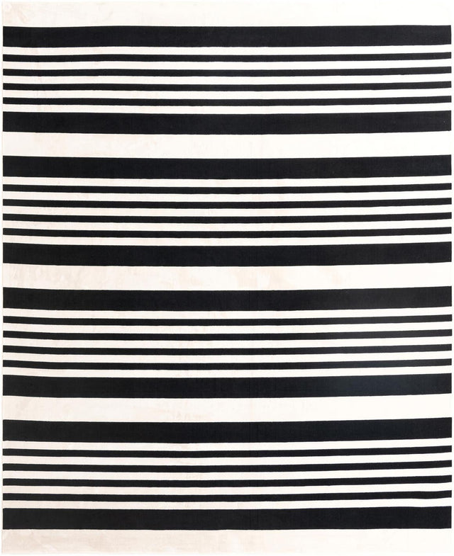 Black and White 9' 10 x 12' Milano Rectangle Area Rug 100% Polyester with Cotton Backing Modern Contemporary Carpet for Home Decor Interior Design for Sale at Rug Engine