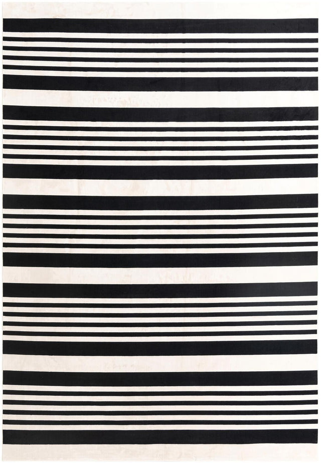 Black and White 9' 10 x 14' 1 Milano Rectangle Area Rug 100% Polyester with Cotton Backing Modern Contemporary Carpet for Home Decor Interior Design for Sale at Rug Engine
