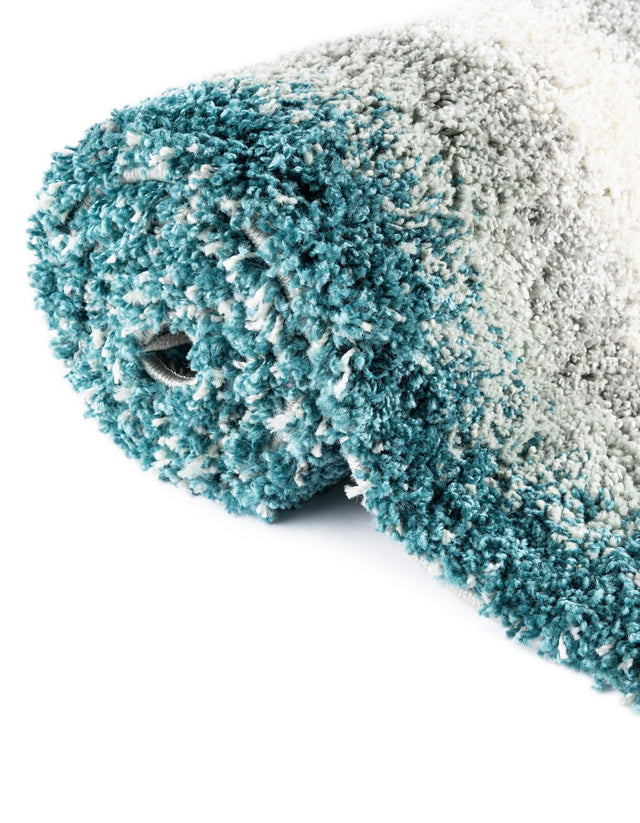 Teal 7' 1 x 10' Soft Touch Shag Rectangle Area Rug Thick Soft Touch Fluffy & Plush Shaggy Pile