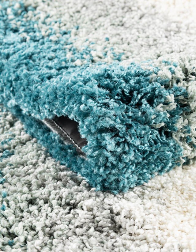 Teal 7' 10 x 7' 10 Soft Touch Shag Round Area Rug Thick Soft Touch Fluffy & Plush Shaggy Pile 100% Polypropylene Unique Carpet for Modern Home Interiors for Sale at Rug Engine