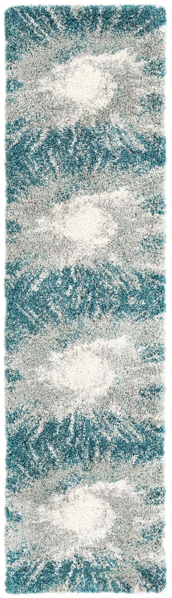 Teal 2' 7 x 10' Soft Touch Shag Runner Area Rug Thick Soft Touch Fluffy & Plush Shaggy Pile 100% Polypropylene Unique Carpet for Modern Home Interiors for Sale at Rug Engine