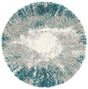 Teal 3' 3 x 3' 3 Soft Touch Shag Round Area Rug Thick Soft Touch Fluffy & Plush Shaggy Pile