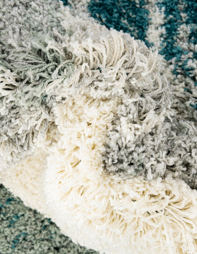 Teal 7' 10 x 10' Soft Touch Shag Rectangle Area Rug Thick Soft Touch Fluffy & Plush Shaggy Pile