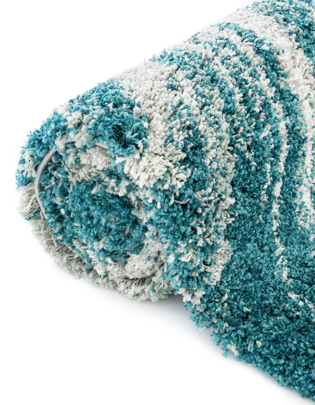 Teal 2' 7 x 8' Soft Touch Shag Runner Area Rug Thick Soft Touch Fluffy & Plush Shaggy Pile 100% Polypropylene Unique Carpet for Modern Home Interiors for Sale at Rug Engine