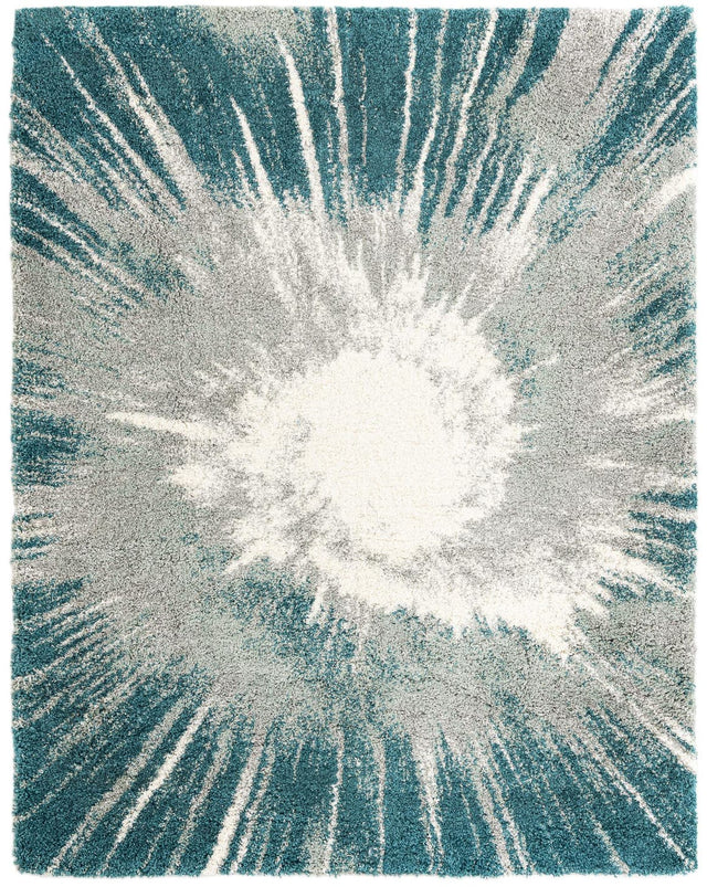 Teal 7' 10 x 10' Soft Touch Shag Rectangle Area Rug Thick Soft Touch Fluffy & Plush Shaggy Pile