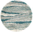 Teal 3' 3 x 3' 3 Soft Touch Shag Round Area Rug Thick Soft Touch Fluffy & Plush Shaggy Pile
